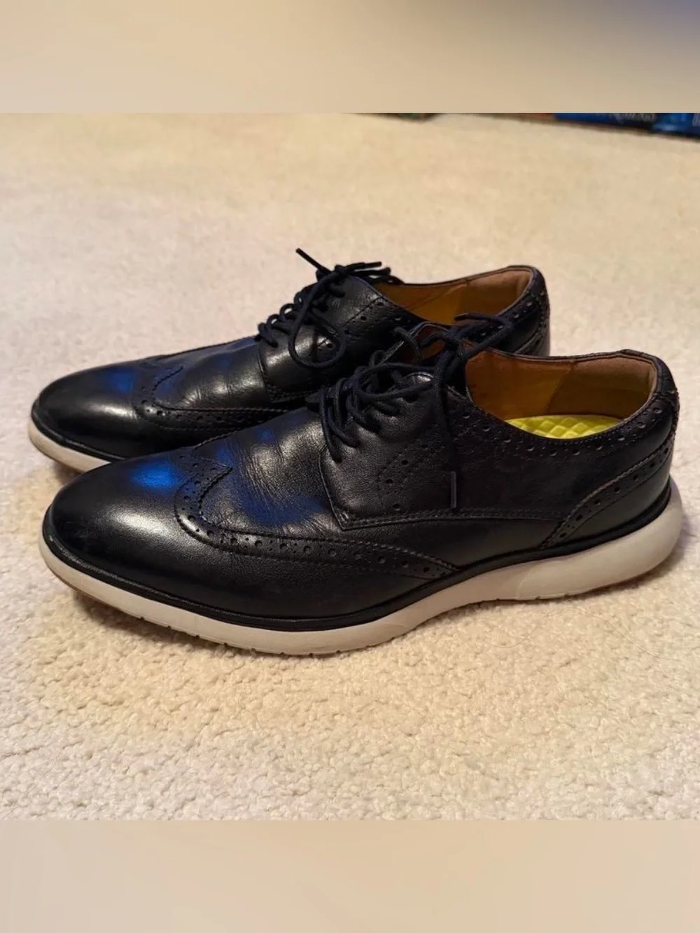 Men's Black Leather Wingtip Oxford Shoes